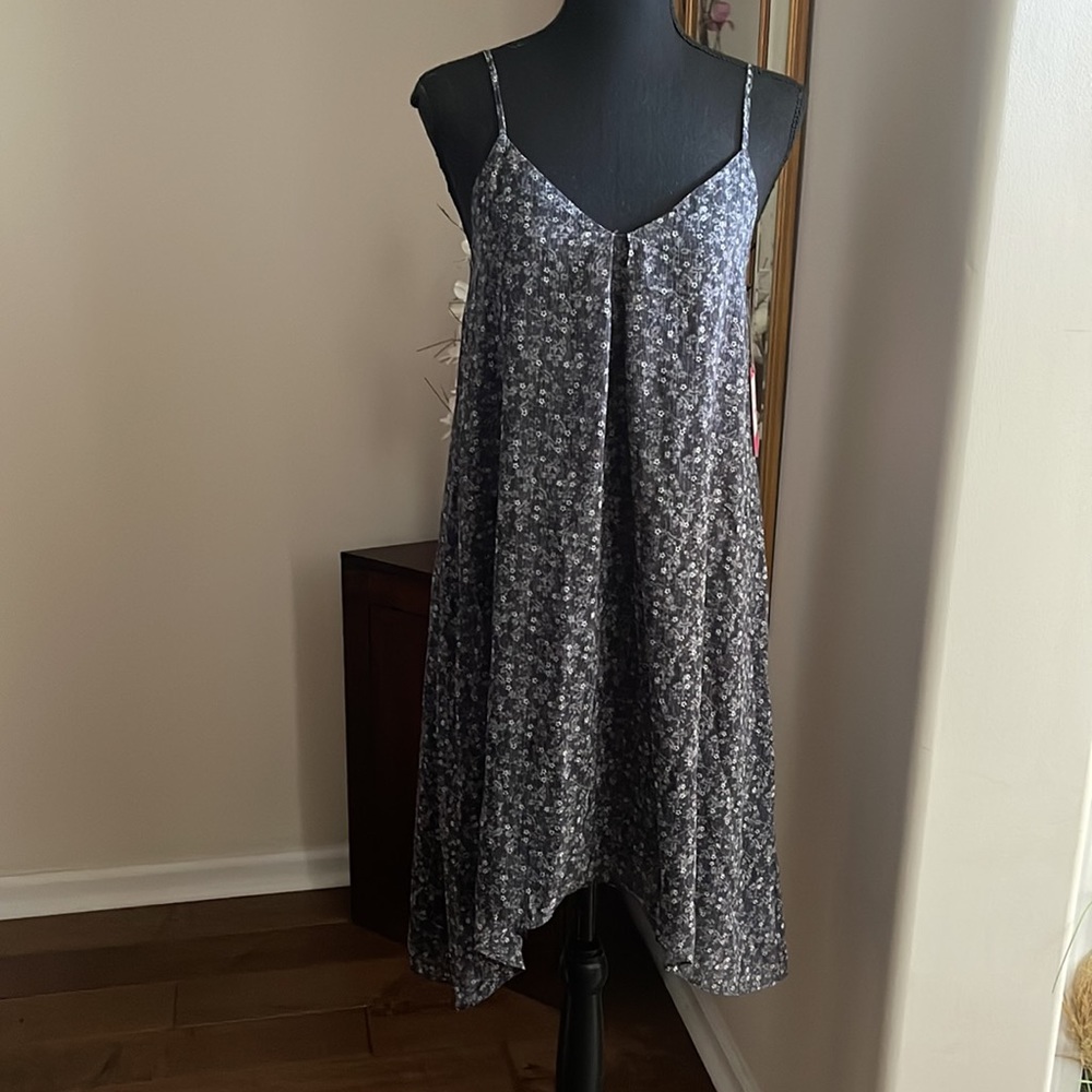 Vince Camuto V Neck Lined Adjustable Spaghetti Straps Scarf Hem Dress - XXS